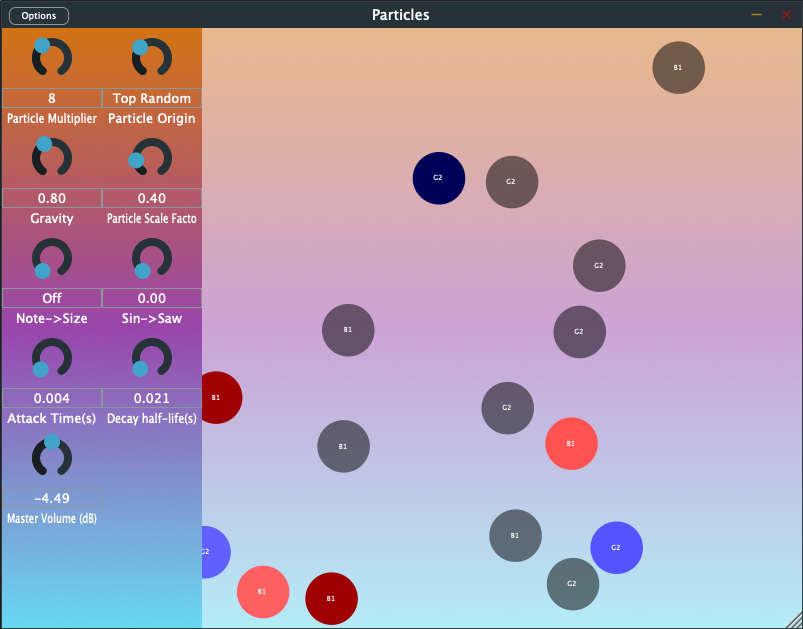 Screenshot of particles plugin